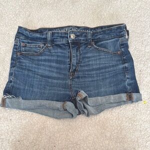 American Eagle Outfitters Blue Jean Shorts with Rolled Hems